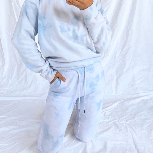 Cloudy Blue Tie Dye Sweatpants/Joggers - Picture 5 of 6